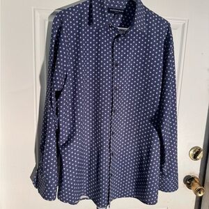 Mizzen+Main Navy Polka Dot Button Down Shirt